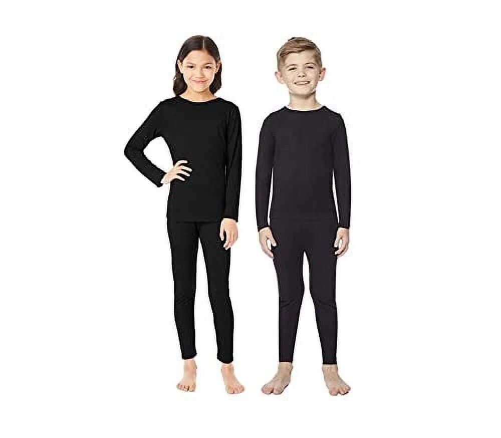 NWT 32 Degrees Unisex Kids Medium Black Long Sleeve Base Layer Top/Bottom Set